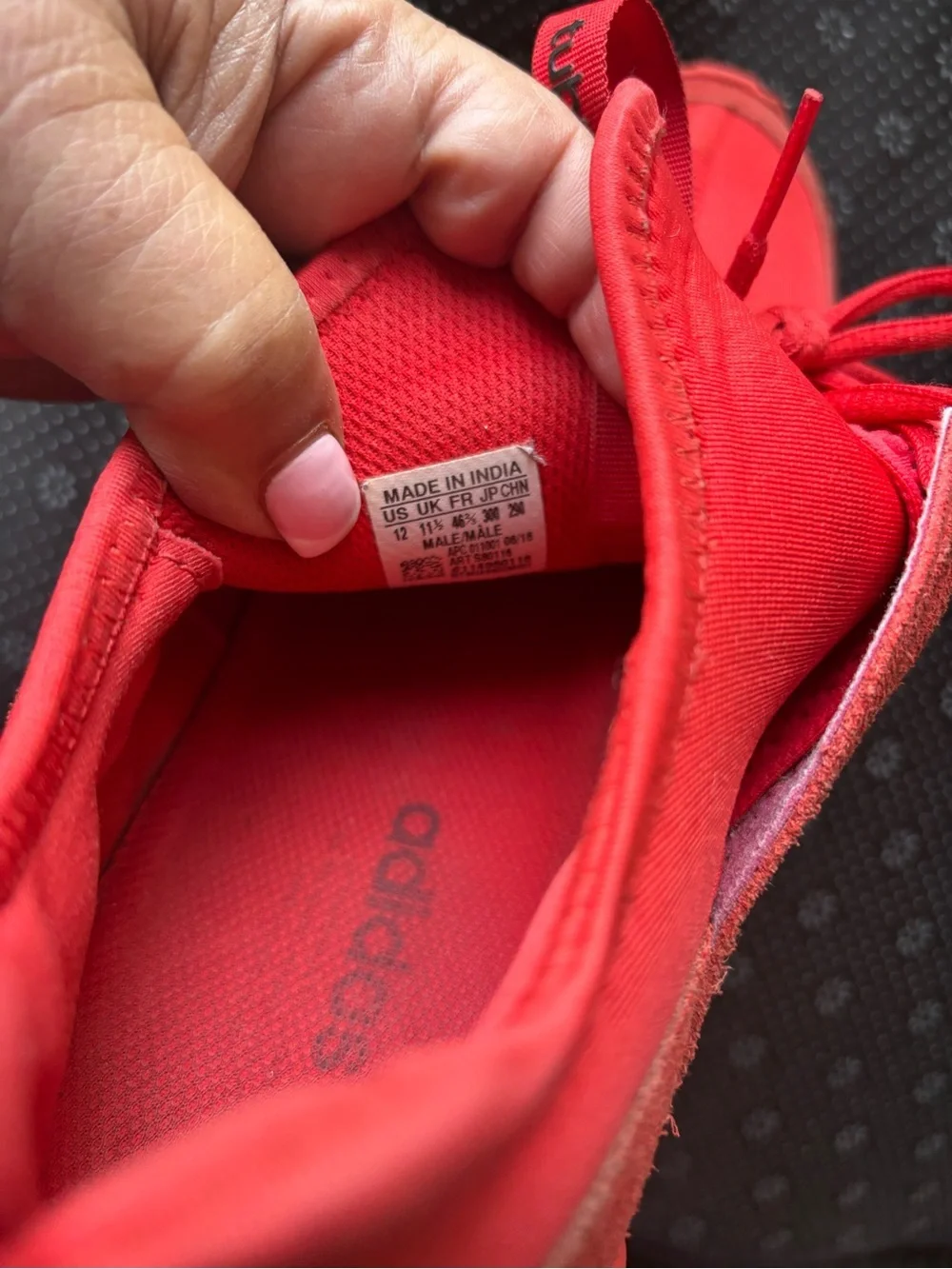 adidas Red Knit Lace-Up Athletic Shoes